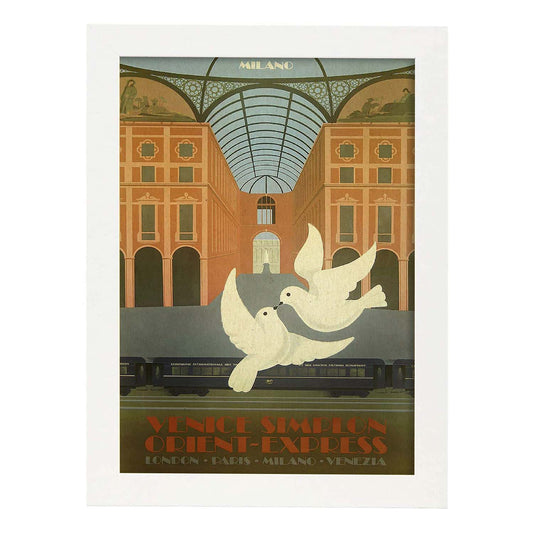 Poster vintage. Cartel vintage de Francia e Italia. Milán, Venecia, París.-Artwork-Nacnic-A4-Marco Blanco-Nacnic Estudio SL