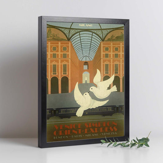 Poster vintage. Cartel vintage de Francia e Italia. Milán, Venecia, París.-Artwork-Nacnic-Nacnic Estudio SL