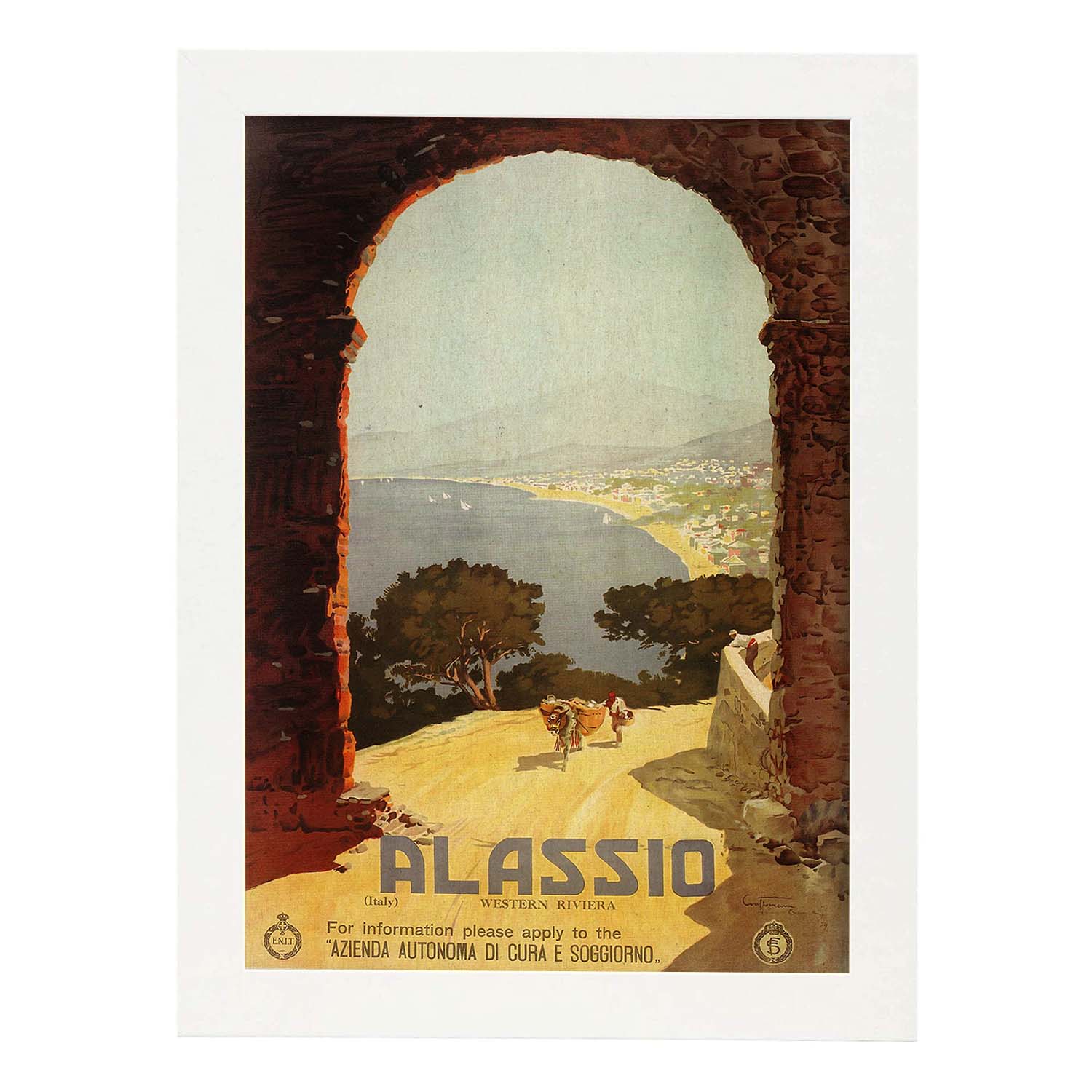 Poster vintage. Cartel vintage de Francia e Italia. Viaja a Alassio.-Artwork-Nacnic-A3-Marco Blanco-Nacnic Estudio SL