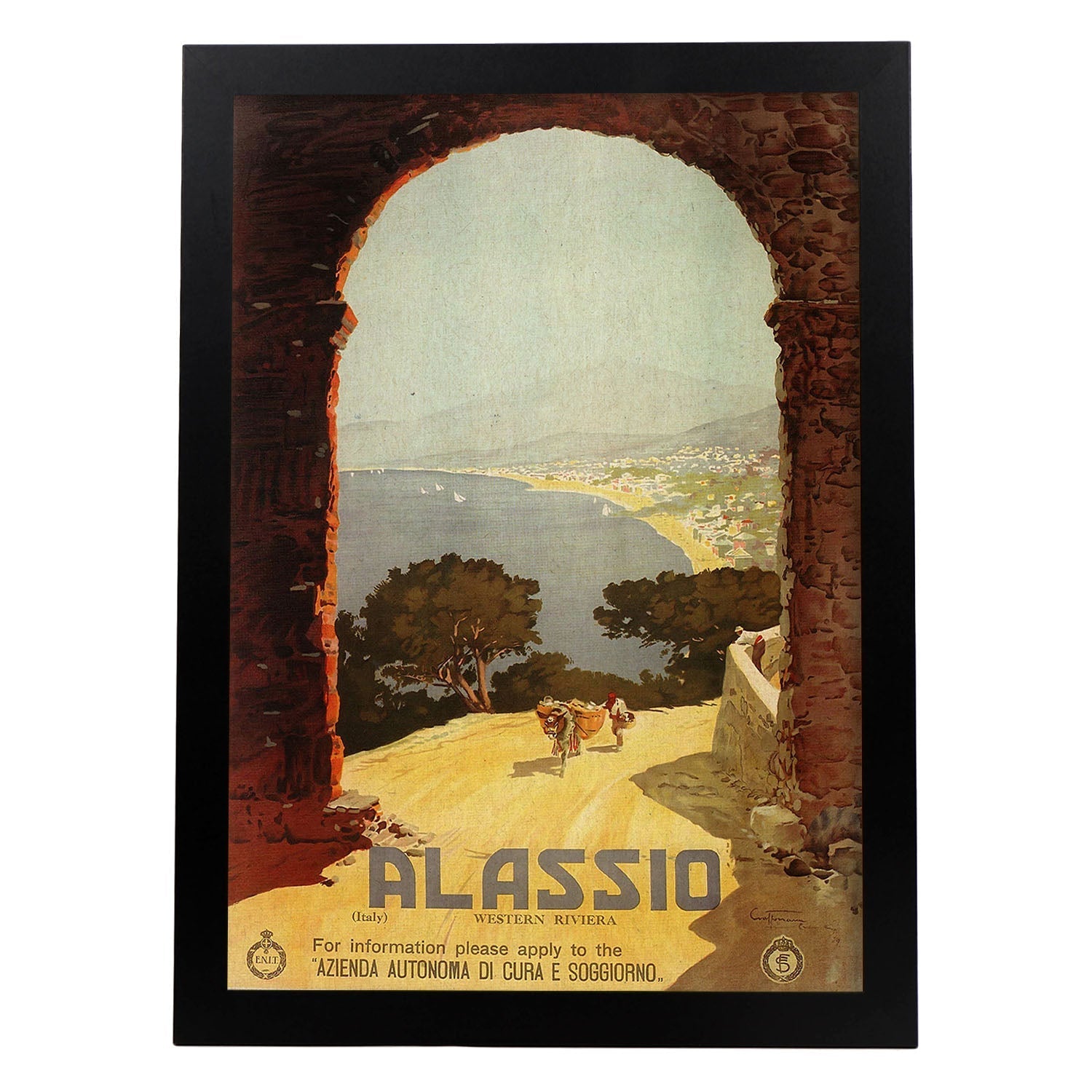 Poster vintage. Cartel vintage de Francia e Italia. Viaja a Alassio.-Artwork-Nacnic-A3-Marco Negro-Nacnic Estudio SL