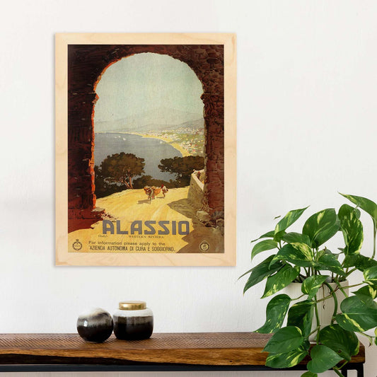 Poster vintage. Cartel vintage de Francia e Italia. Viaja a Alassio.-Artwork-Nacnic-Nacnic Estudio SL