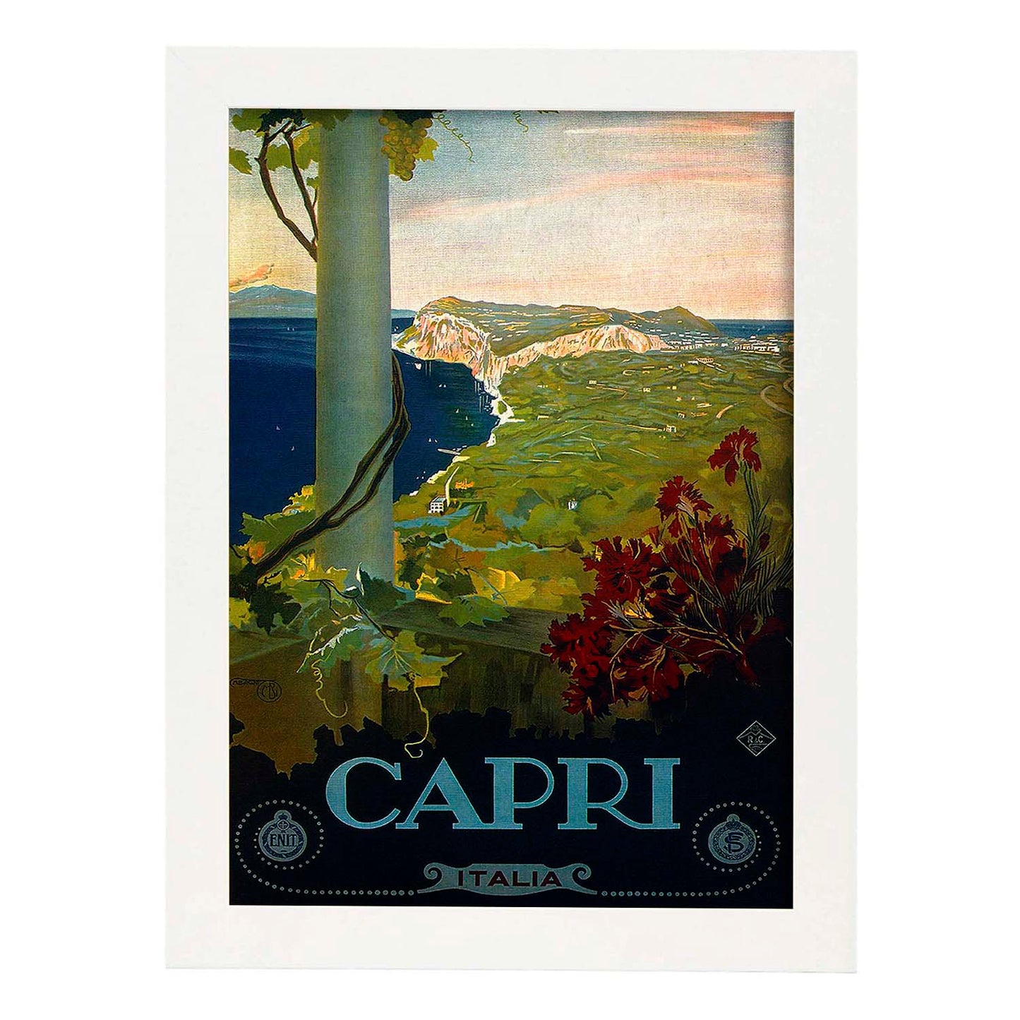 Poster vintage. Cartel vintage de Francia e Italia. Viaja a Capri.-Artwork-Nacnic-A3-Marco Blanco-Nacnic Estudio SL