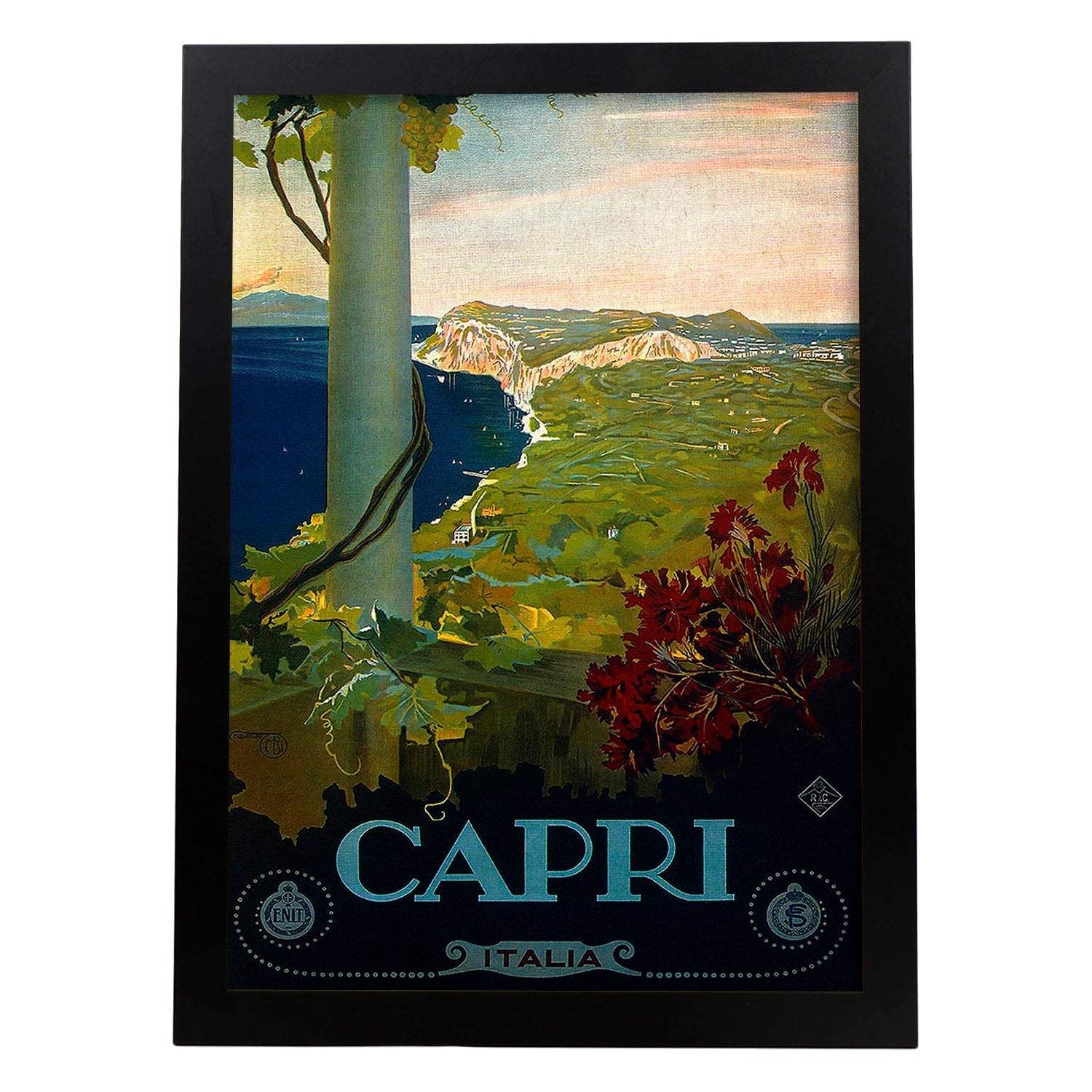 Poster vintage. Cartel vintage de Francia e Italia. Viaja a Capri.-Artwork-Nacnic-A3-Marco Negro-Nacnic Estudio SL