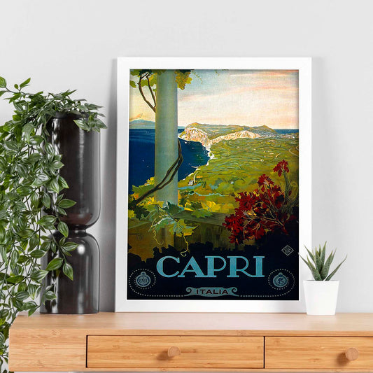 Poster vintage. Cartel vintage de Francia e Italia. Viaja a Capri.-Artwork-Nacnic-Nacnic Estudio SL