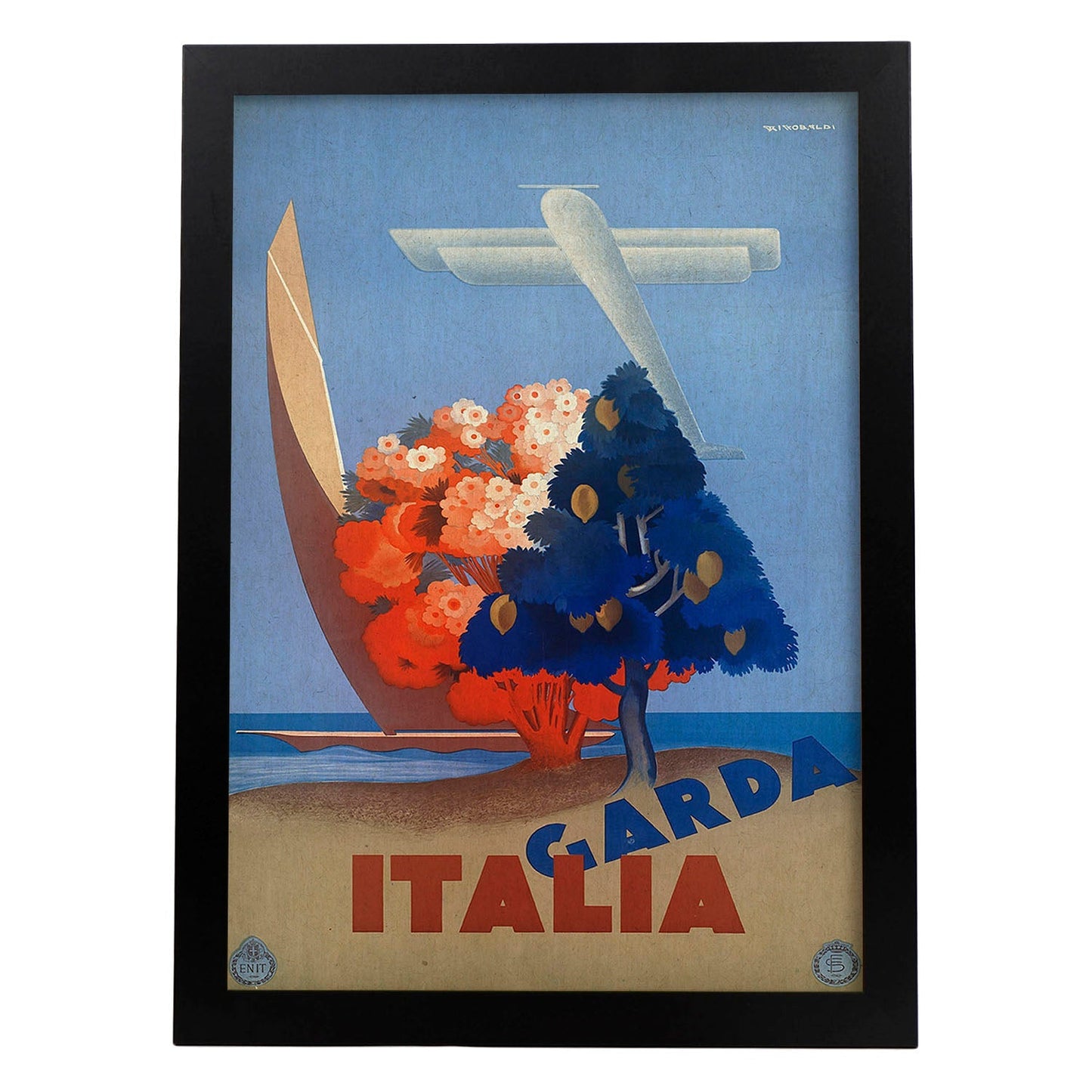 Poster vintage. Cartel vintage de Francia e Italia. Viaja a Grada.-Artwork-Nacnic-A3-Marco Negro-Nacnic Estudio SL