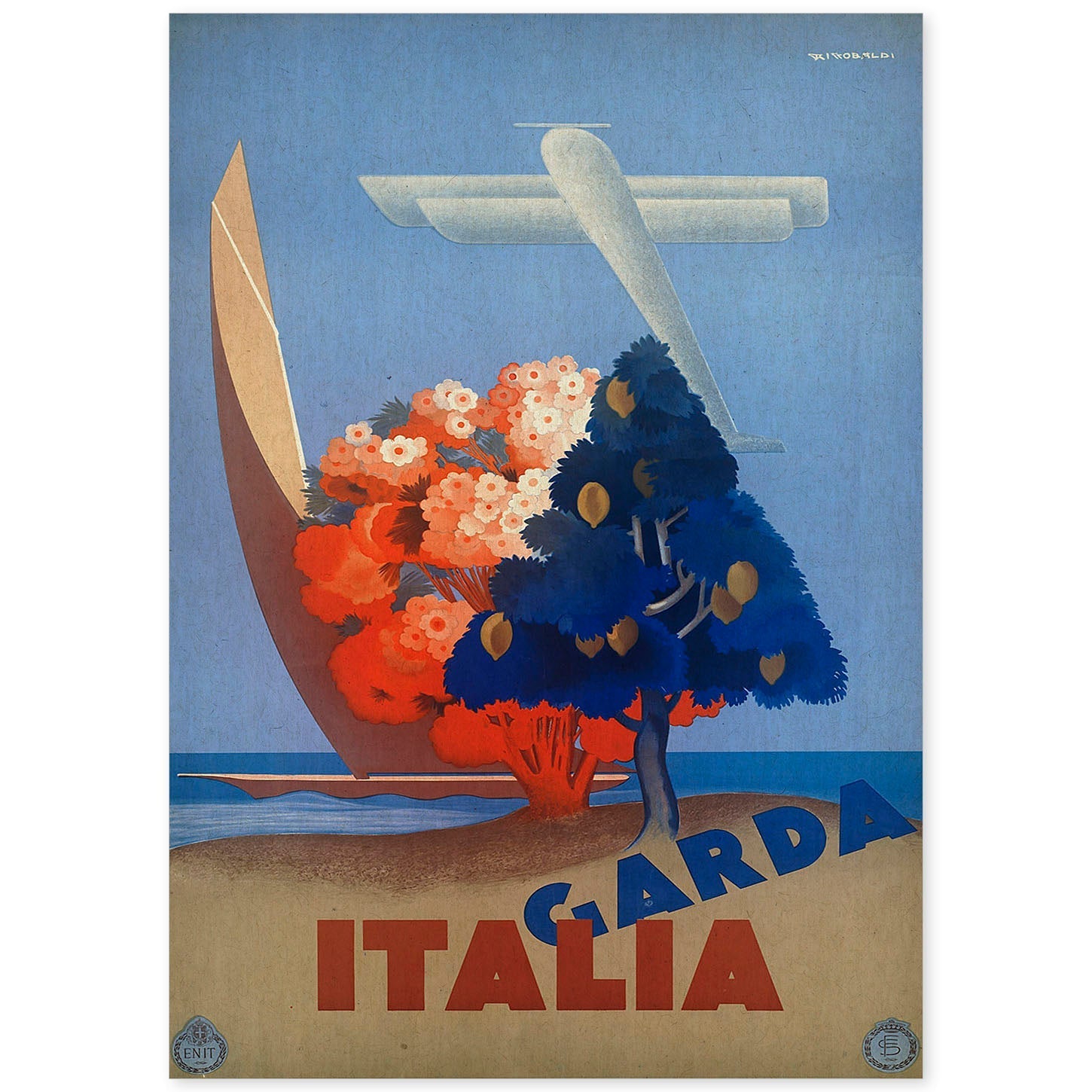 Poster vintage. Cartel vintage de Francia e Italia. Viaja a Grada.-Artwork-Nacnic-A4-Sin marco-Nacnic Estudio SL