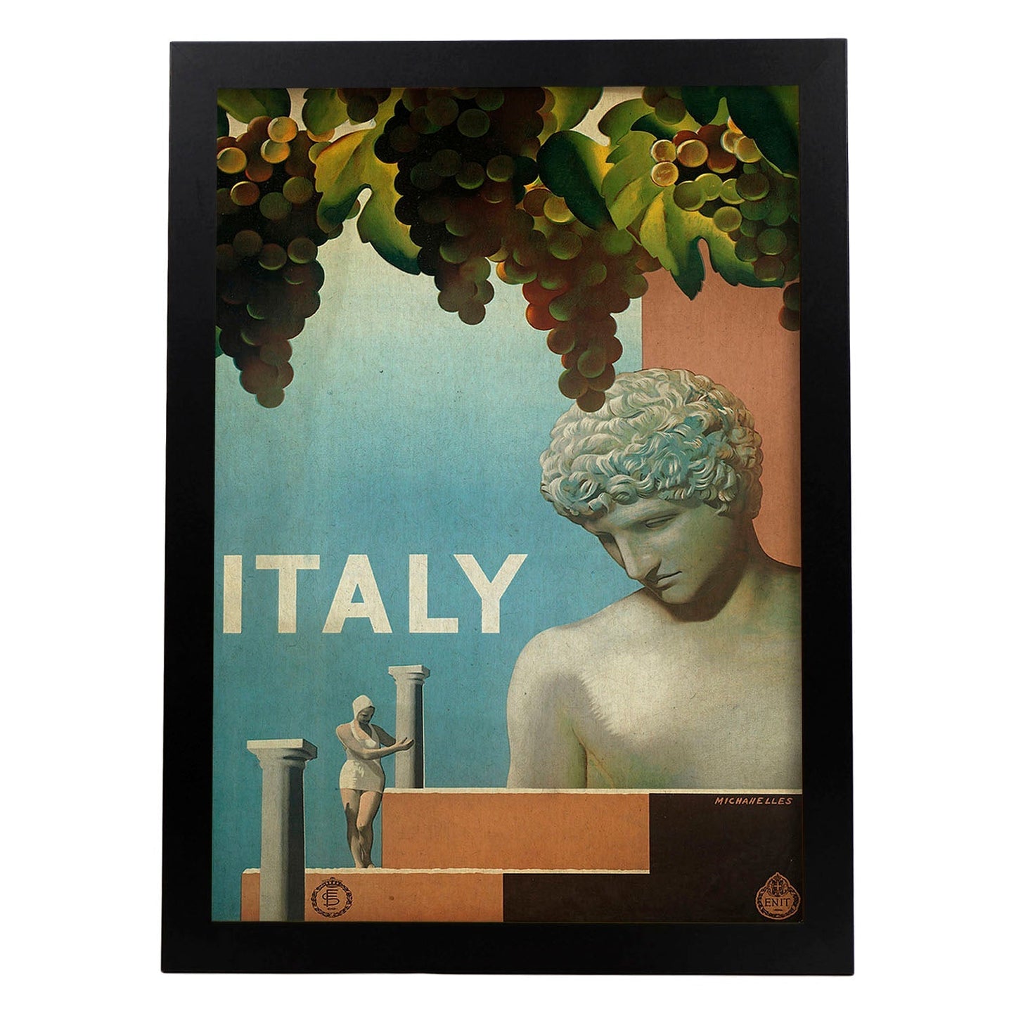 Poster vintage. Cartel vintage de Francia e Italia. Viaja a Italia.-Artwork-Nacnic-A3-Marco Negro-Nacnic Estudio SL