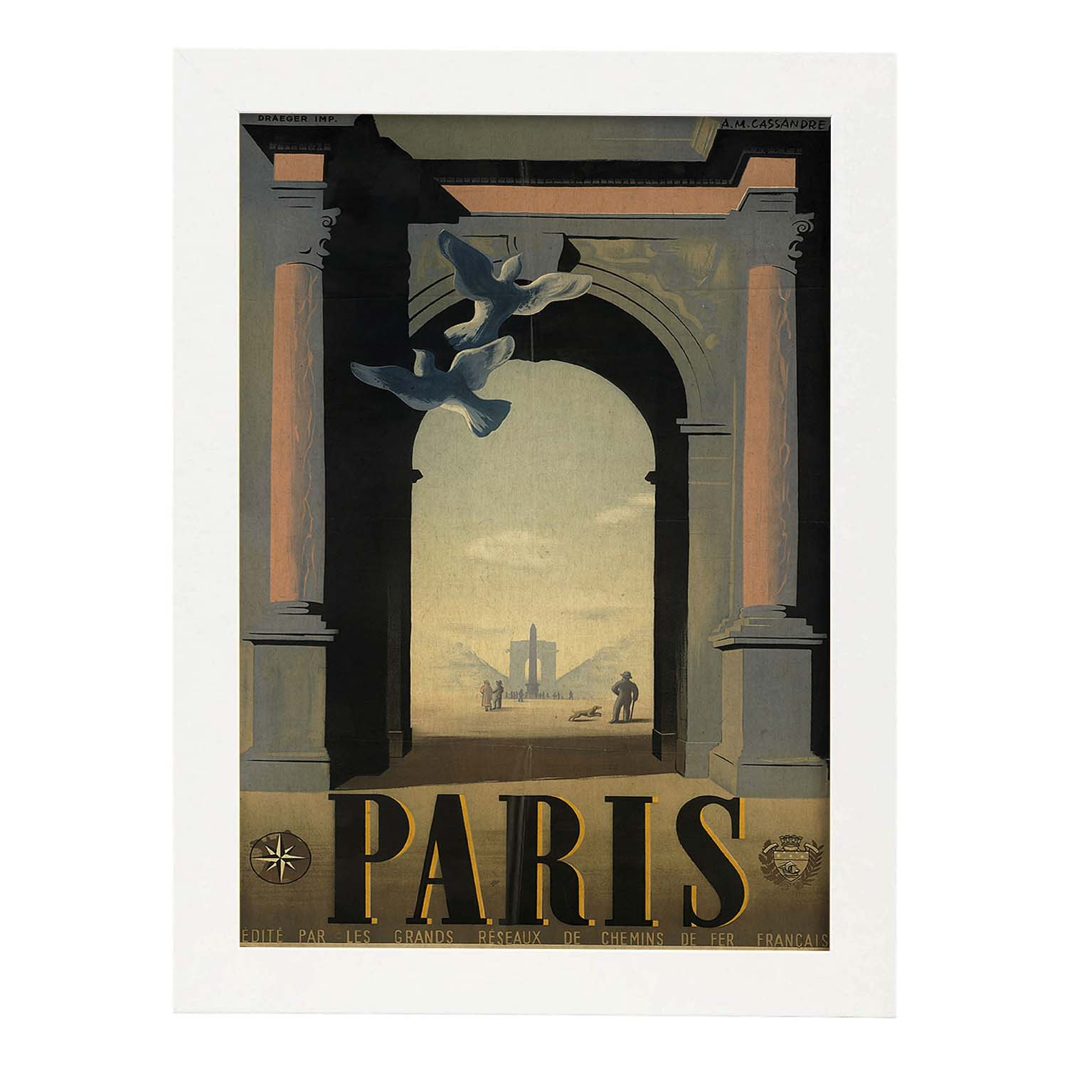 Poster vintage. Cartel vintage de Francia e Italia. Viaja a Paris.-Artwork-Nacnic-A3-Marco Blanco-Nacnic Estudio SL