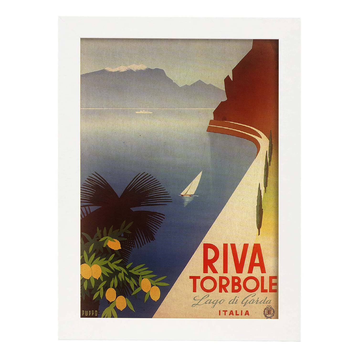 Poster vintage. Cartel vintage de Francia e Italia. Viaja a Riva Torbole.-Artwork-Nacnic-A3-Marco Blanco-Nacnic Estudio SL