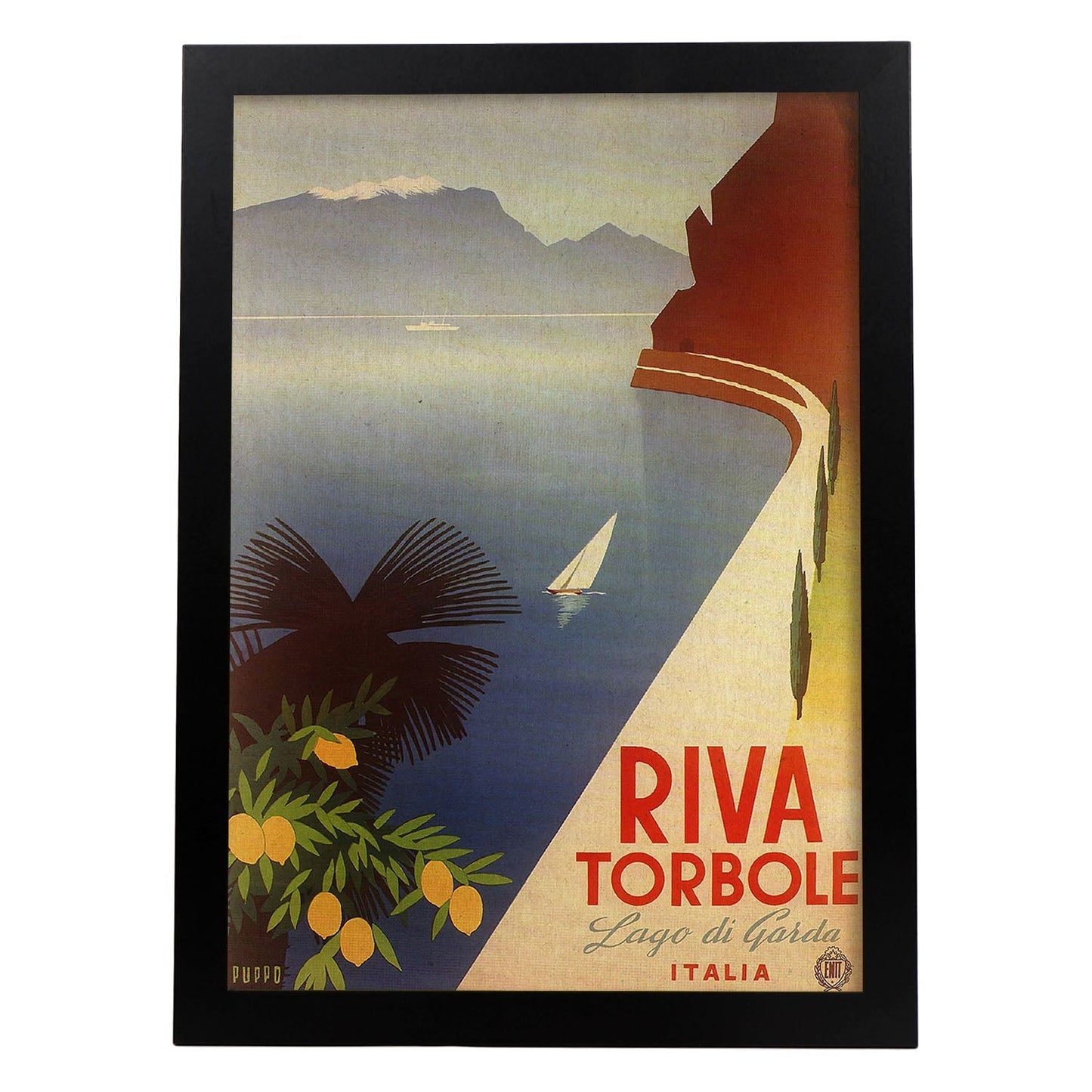 Poster vintage. Cartel vintage de Francia e Italia. Viaja a Riva Torbole.-Artwork-Nacnic-A3-Marco Negro-Nacnic Estudio SL