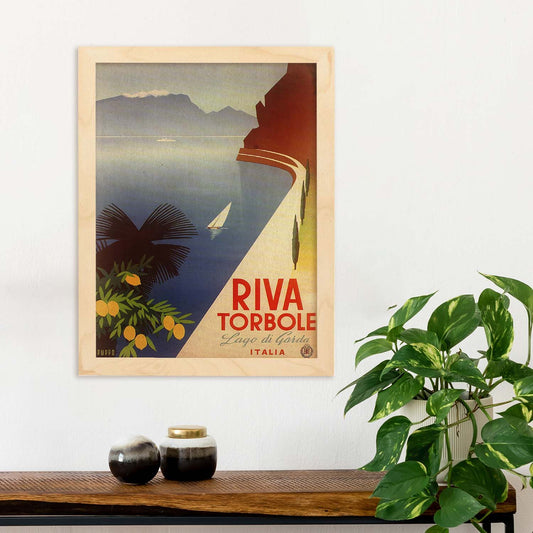 Poster vintage. Cartel vintage de Francia e Italia. Viaja a Riva Torbole.-Artwork-Nacnic-Nacnic Estudio SL