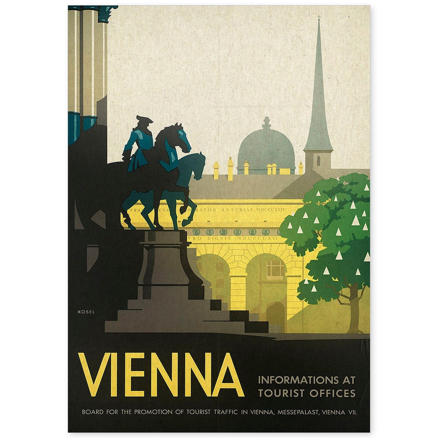 Poster vintage. Cartel vintage de Francia e Italia. Viaja a Vienna.-Artwork-Nacnic-A4-Sin marco-Nacnic Estudio SL