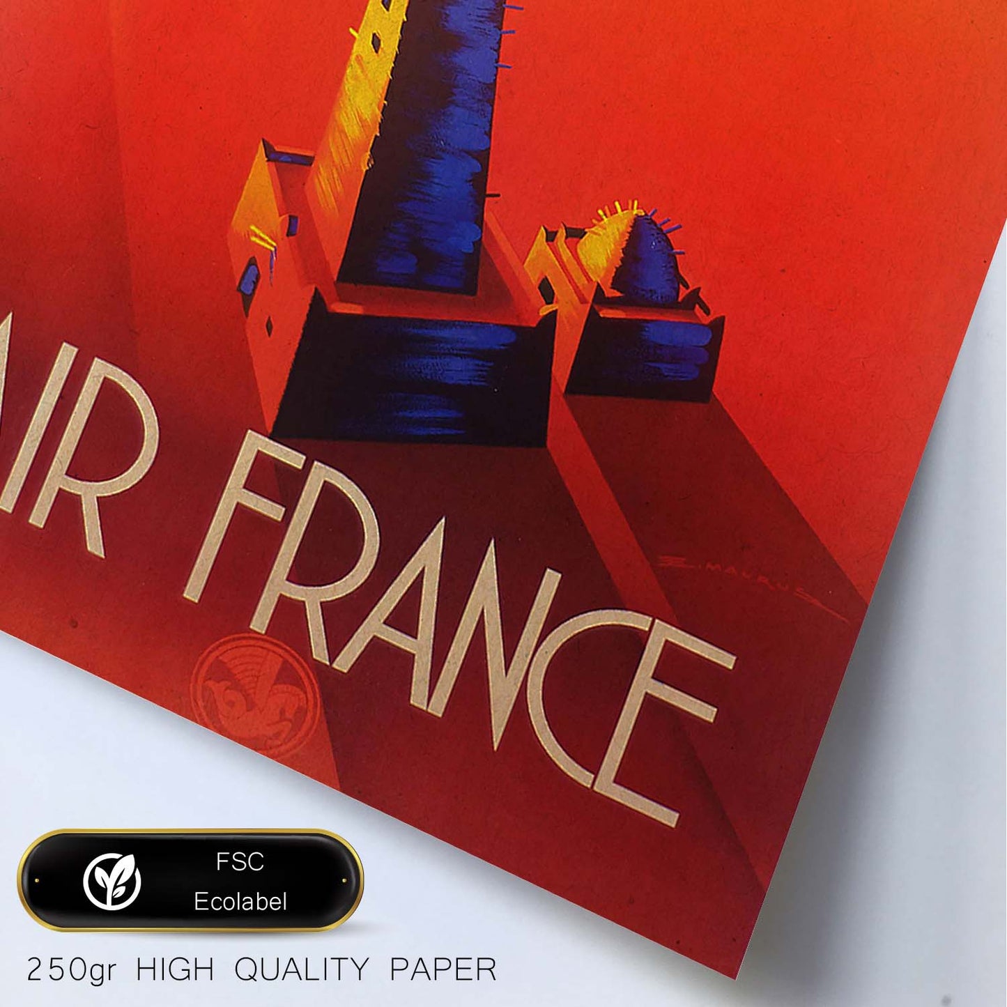 Poster vintage. Cartel vintage de Francia e Italia. Viaja con Air France.-Artwork-Nacnic-Nacnic Estudio SL