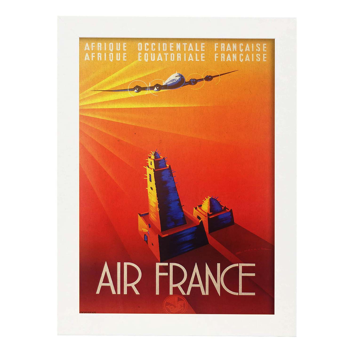 Poster vintage. Cartel vintage de Francia e Italia. Viaja con Air France.-Artwork-Nacnic-A3-Marco Blanco-Nacnic Estudio SL