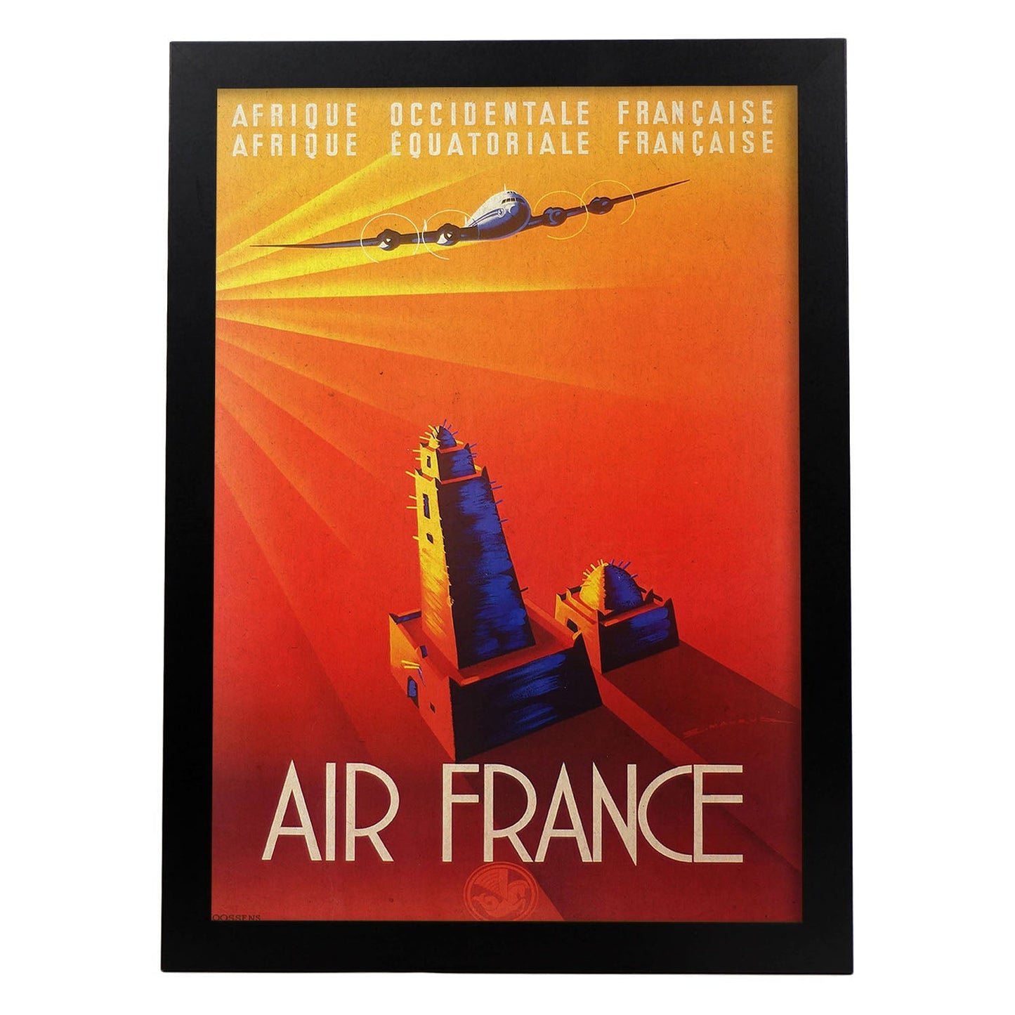 Poster vintage. Cartel vintage de Francia e Italia. Viaja con Air France.-Artwork-Nacnic-A3-Marco Negro-Nacnic Estudio SL