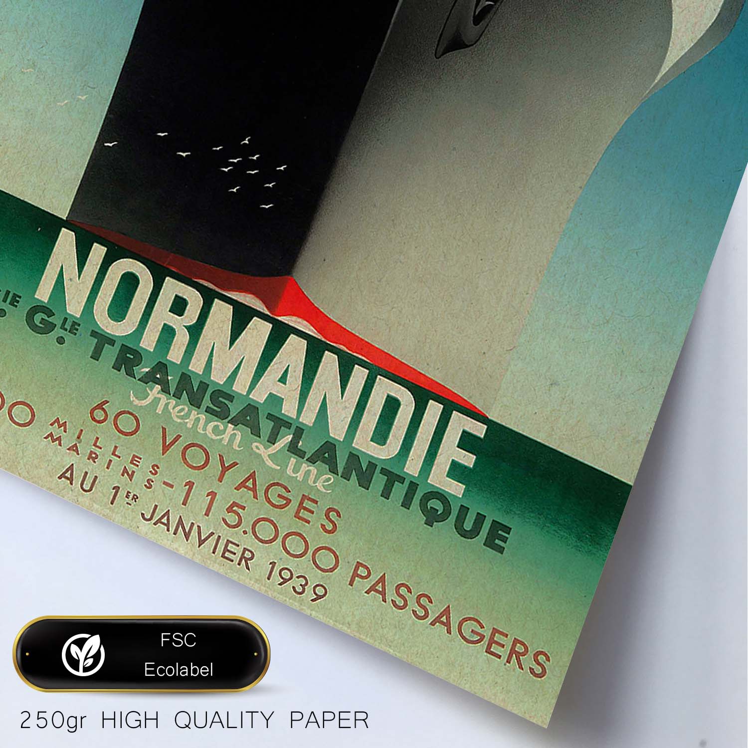 Poster vintage. Cartel vintage de Francia e Italia. Viaja por Normandia.-Artwork-Nacnic-Nacnic Estudio SL