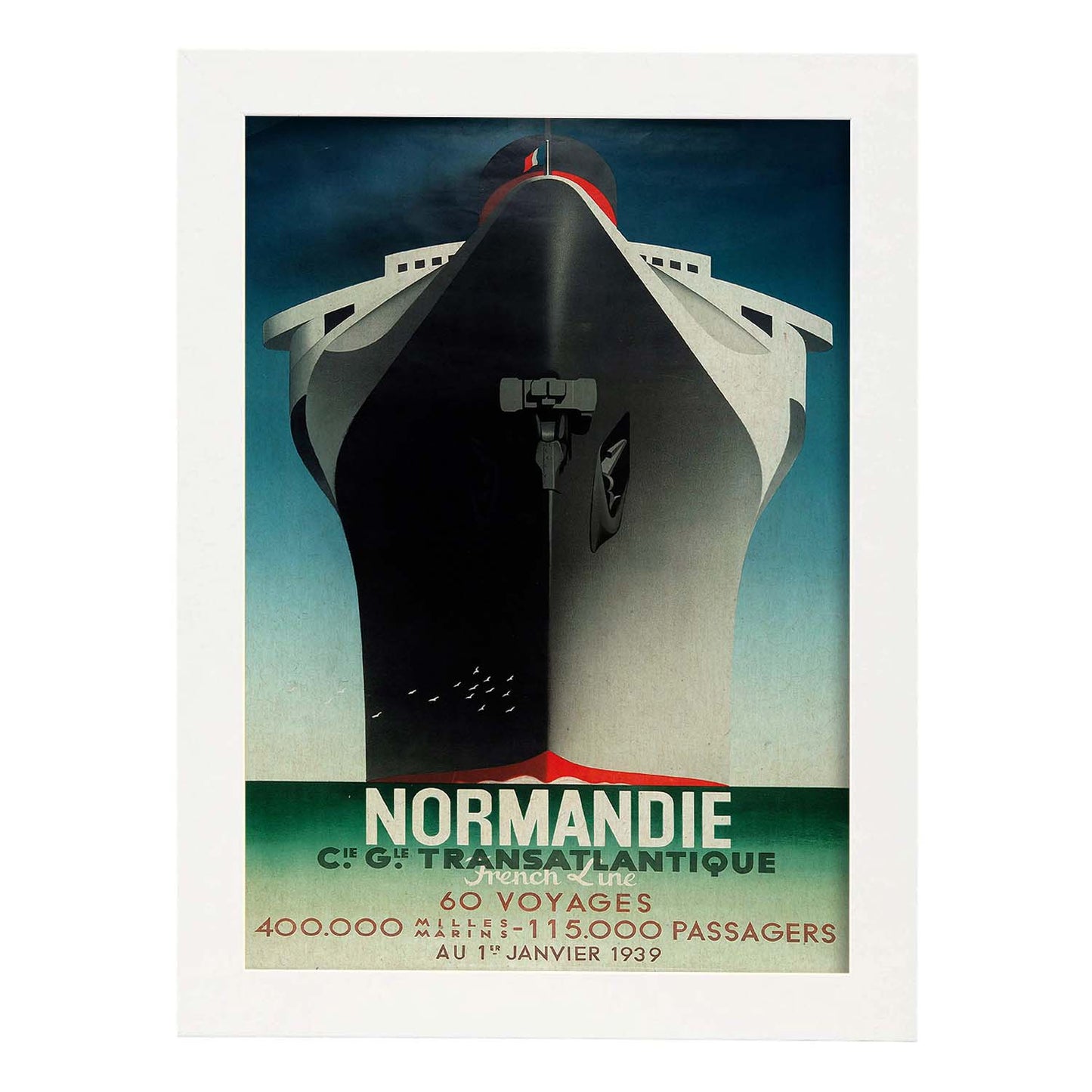 Poster vintage. Cartel vintage de Francia e Italia. Viaja por Normandia.-Artwork-Nacnic-A3-Marco Blanco-Nacnic Estudio SL