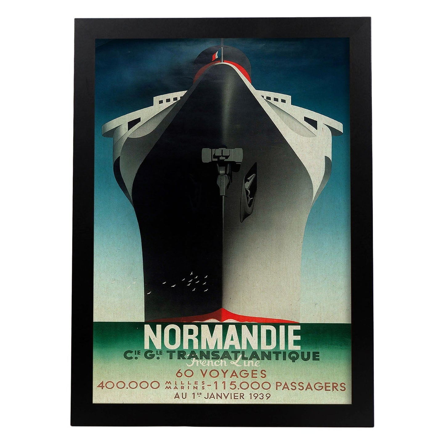 Poster vintage. Cartel vintage de Francia e Italia. Viaja por Normandia.-Artwork-Nacnic-A3-Marco Negro-Nacnic Estudio SL