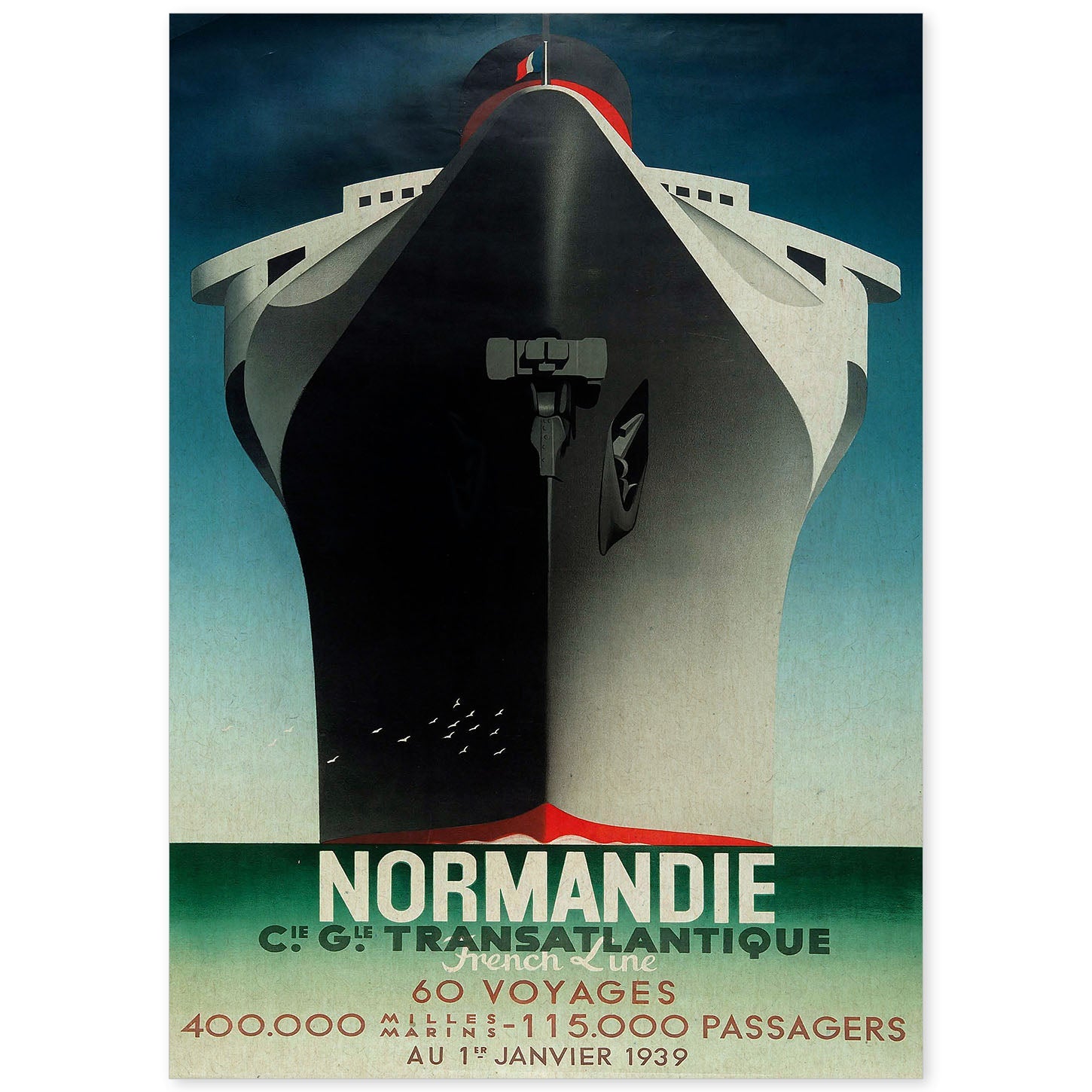 Poster vintage. Cartel vintage de Francia e Italia. Viaja por Normandia.-Artwork-Nacnic-A4-Sin marco-Nacnic Estudio SL