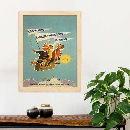 Poster vintage. Cartel vintage de montañas europeas. Los alpes.-Artwork-Nacnic-Nacnic Estudio SL
