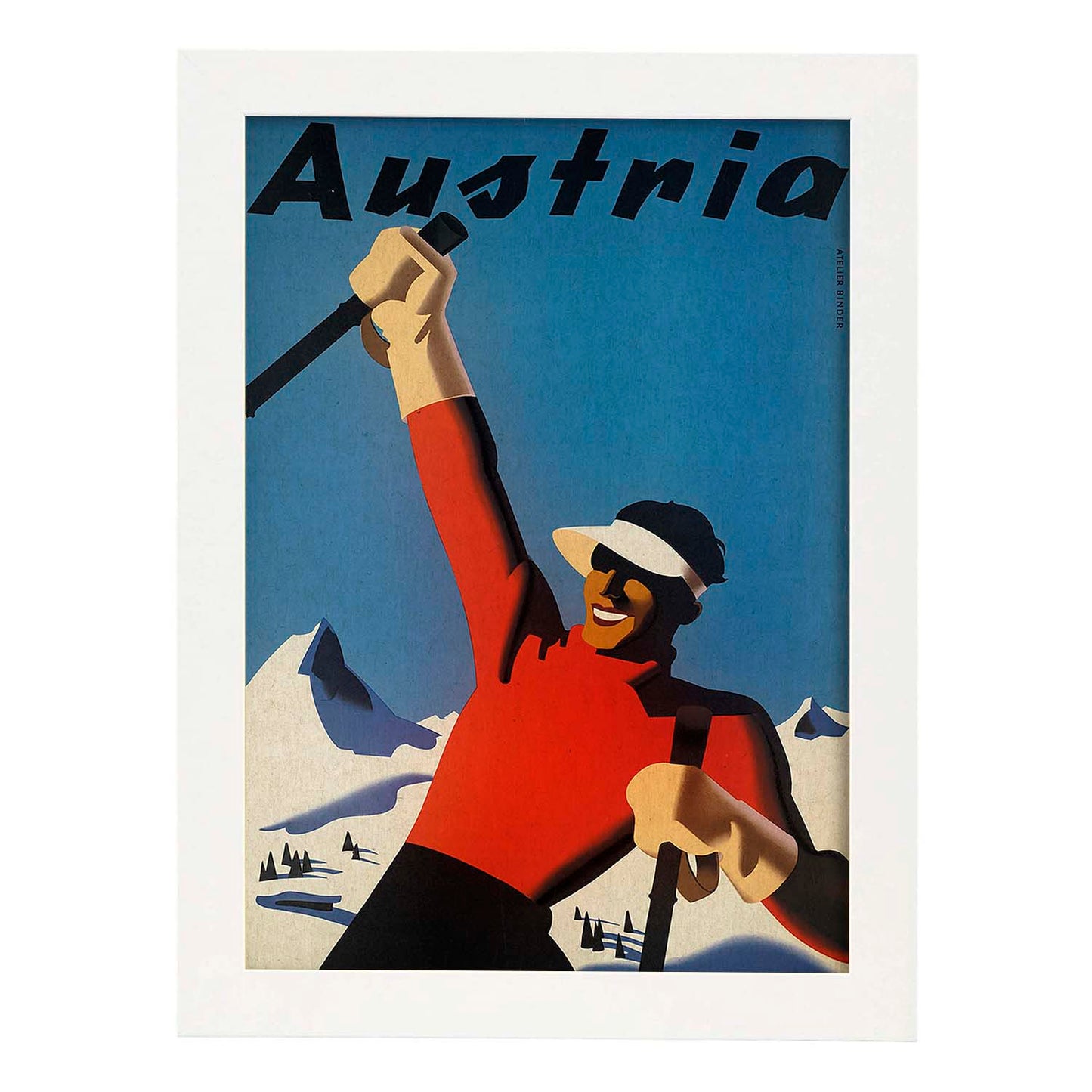 Poster vintage. Cartel vintage de montañas europeas. Ski en austria.-Artwork-Nacnic-A3-Marco Blanco-Nacnic Estudio SL