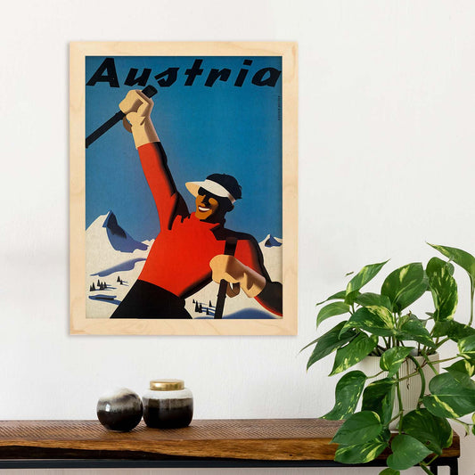Poster vintage. Cartel vintage de montañas europeas. Ski en austria.-Artwork-Nacnic-Nacnic Estudio SL
