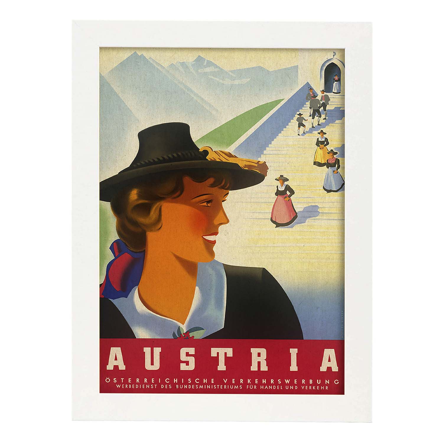 Poster vintage. Cartel vintage de montañas europeas. Viaje por Austria.-Artwork-Nacnic-A3-Marco Blanco-Nacnic Estudio SL