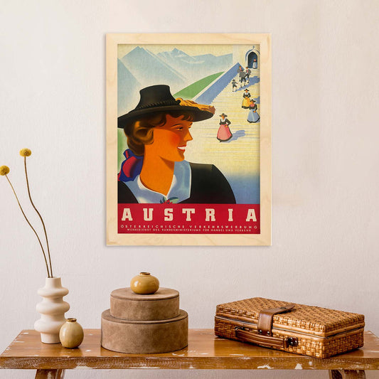 Poster vintage. Cartel vintage de montañas europeas. Viaje por Austria.-Artwork-Nacnic-Nacnic Estudio SL