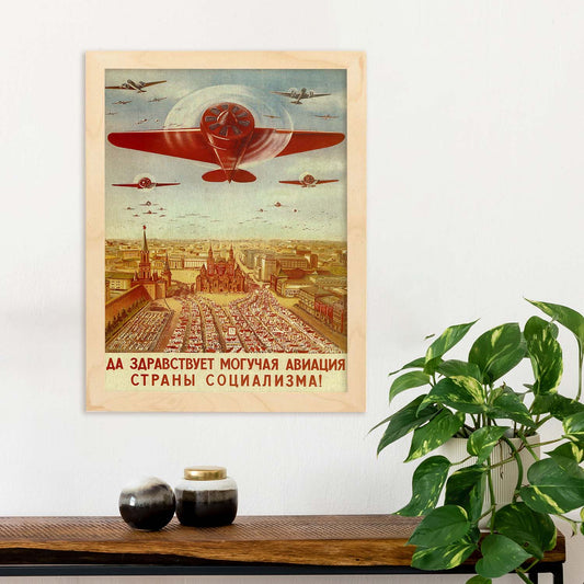 Poster vintage. Cartel vintage de propaganda de aviación rusa..-Artwork-Nacnic-Nacnic Estudio SL