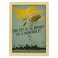 Poster vintage. Cartel vintage de salud publica. Mosca peligrosa.-Artwork-Nacnic-A3-Marco Madera clara-Nacnic Estudio SL
