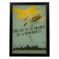 Poster vintage. Cartel vintage de salud publica. Mosca peligrosa.-Artwork-Nacnic-A4-Marco Negro-Nacnic Estudio SL
