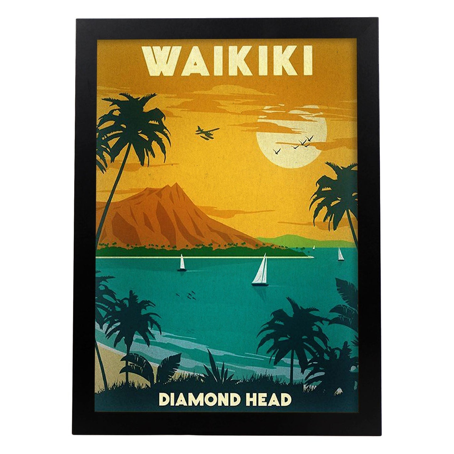 Poster vintage. Cartel vintage de Waikiki.-Artwork-Nacnic-A3-Marco Negro-Nacnic Estudio SL