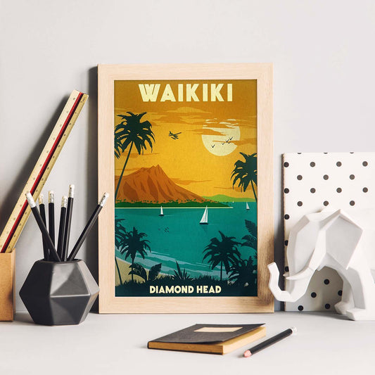 Poster vintage. Cartel vintage de Waikiki.-Artwork-Nacnic-Nacnic Estudio SL