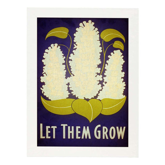 Poster vintage. Cartel vintage Dejalos crecer.-Artwork-Nacnic-A4-Marco Blanco-Nacnic Estudio SL