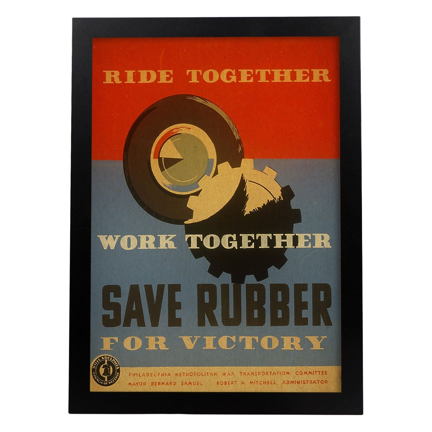 Poster vintage. Cartel vintage del comite federal de Philadelphia.-Artwork-Nacnic-A3-Marco Negro-Nacnic Estudio SL