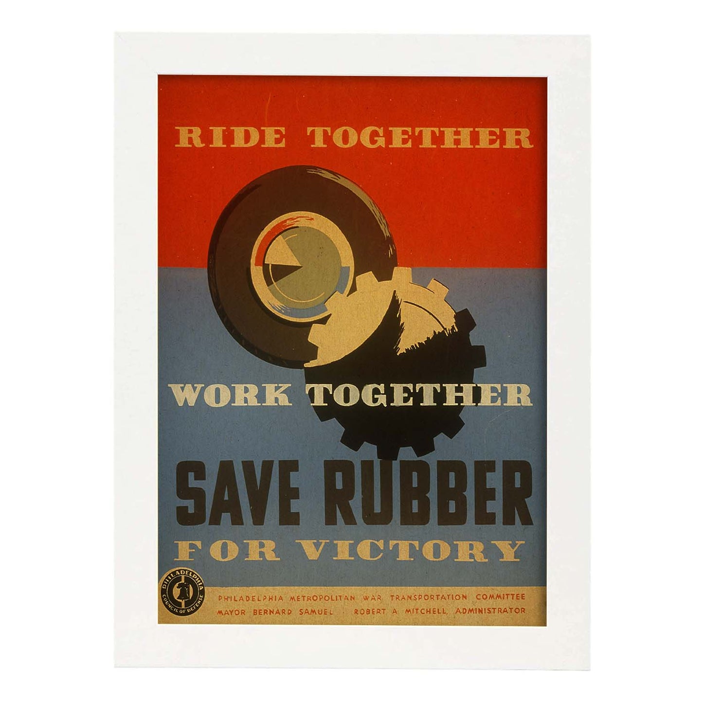 Poster vintage. Cartel vintage del comite federal de Philadelphia.-Artwork-Nacnic-A4-Marco Blanco-Nacnic Estudio SL