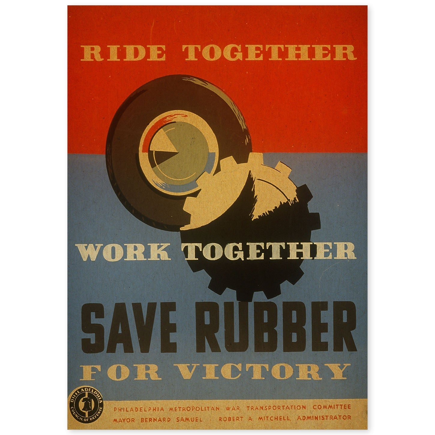 Poster vintage. Cartel vintage del comite federal de Philadelphia.-Artwork-Nacnic-A4-Sin marco-Nacnic Estudio SL