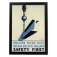 Poster vintage. Cartel vintage del departamento federal de Pennsylvania "Safety first".-Artwork-Nacnic-A4-Marco Negro-Nacnic Estudio SL