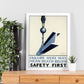 Poster vintage. Cartel vintage del departamento federal de Pennsylvania "Safety first".-Artwork-Nacnic-Nacnic Estudio SL