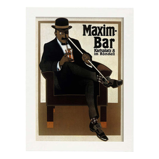 Poster vintage. Cartel vintage del Maxim Bar. Hans Rudi Erdt de 1907..-Artwork-Nacnic-A4-Marco Blanco-Nacnic Estudio SL