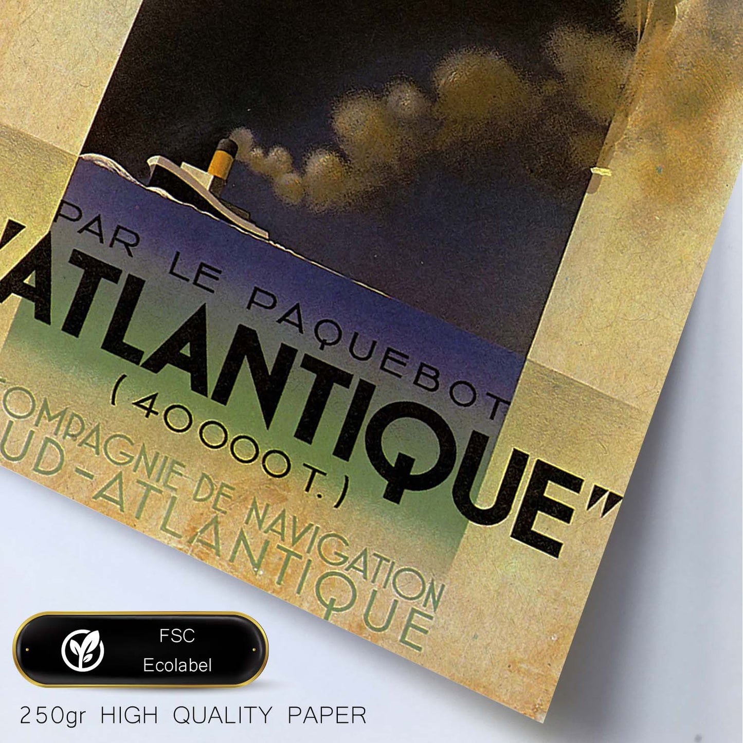 Poster vintage. Cartel vintage del trasatlántico L'Atlantique, 1931. A.M. Cassandre.-Artwork-Nacnic-Nacnic Estudio SL