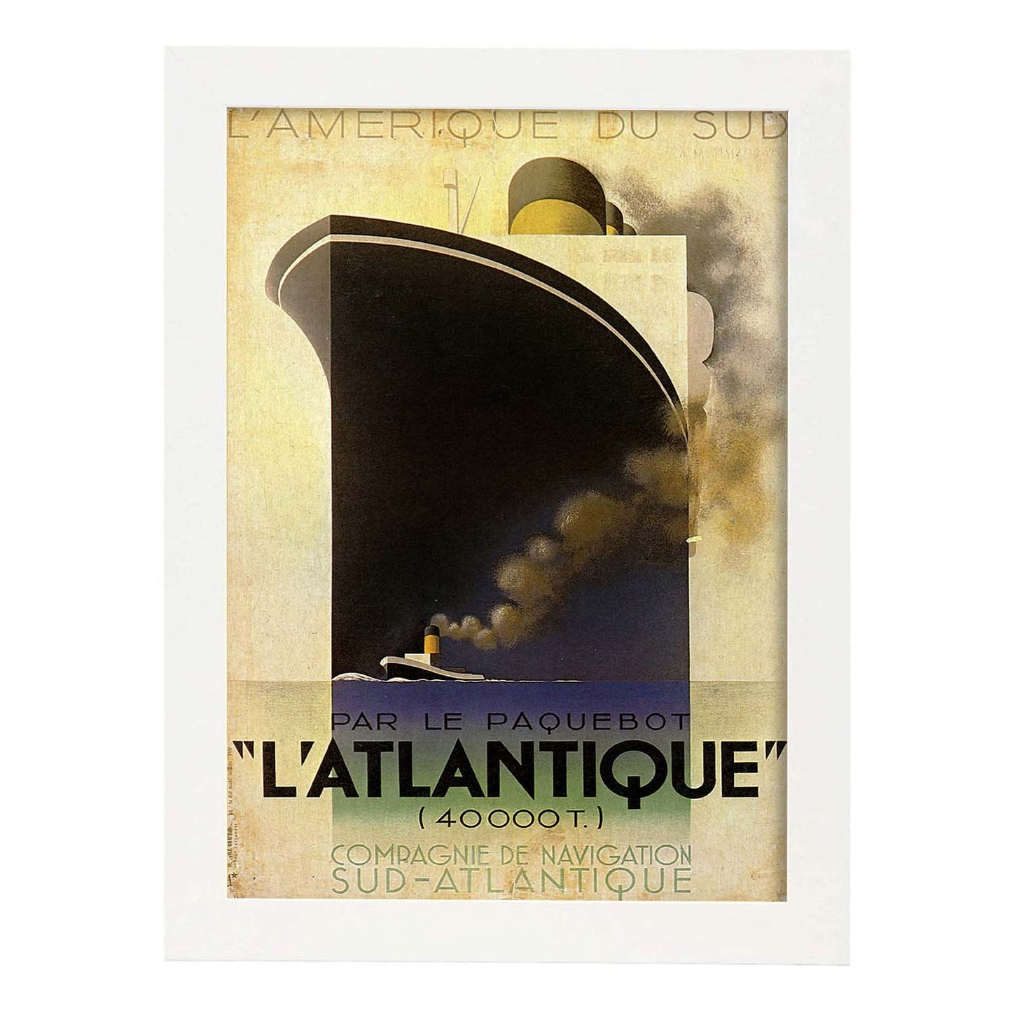 Poster vintage. Cartel vintage del trasatlántico L'Atlantique, 1931. A.M. Cassandre.-Artwork-Nacnic-A3-Marco Blanco-Nacnic Estudio SL