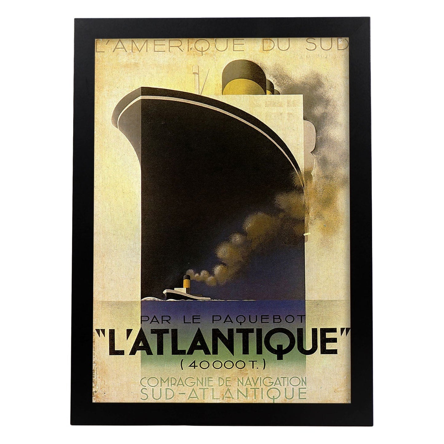 Poster vintage. Cartel vintage del trasatlántico L'Atlantique, 1931. A.M. Cassandre.-Artwork-Nacnic-A3-Marco Negro-Nacnic Estudio SL
