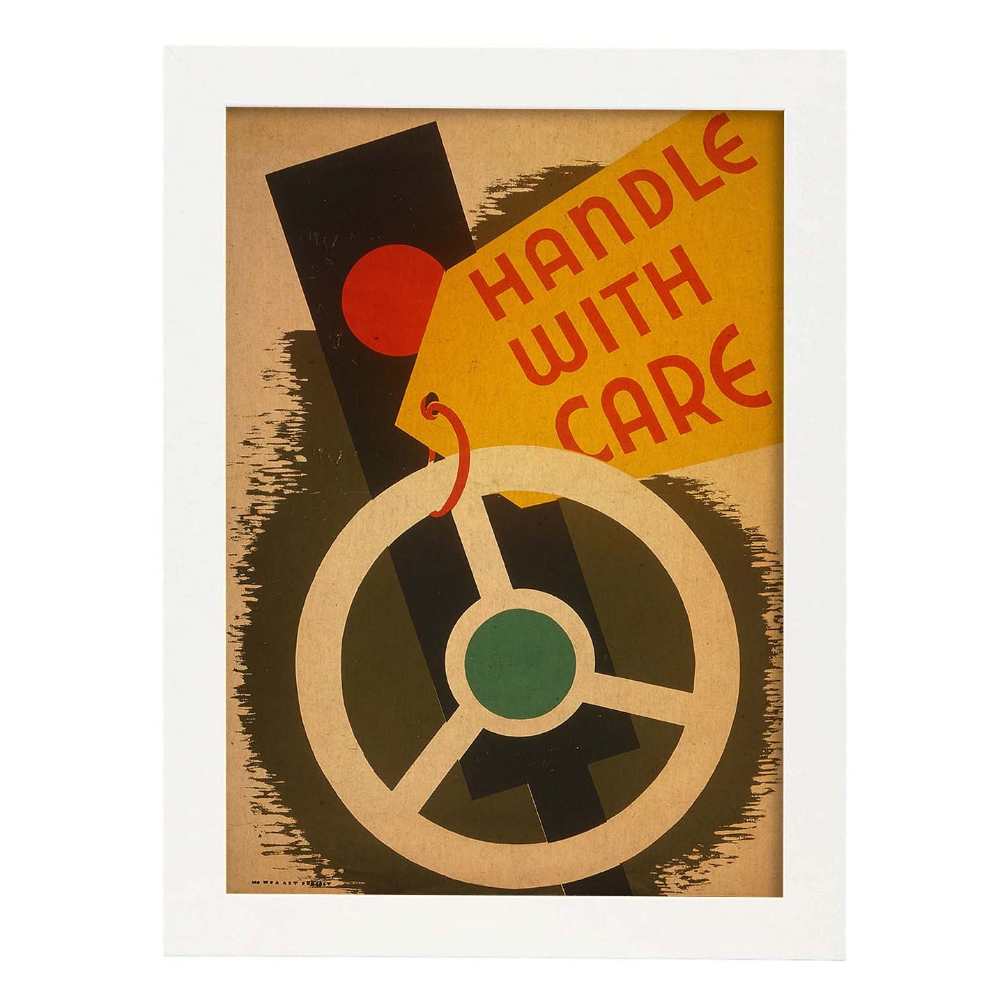 Poster vintage. Cartel vintage educacional " conduce con cuidado".-Artwork-Nacnic-A3-Marco Blanco-Nacnic Estudio SL