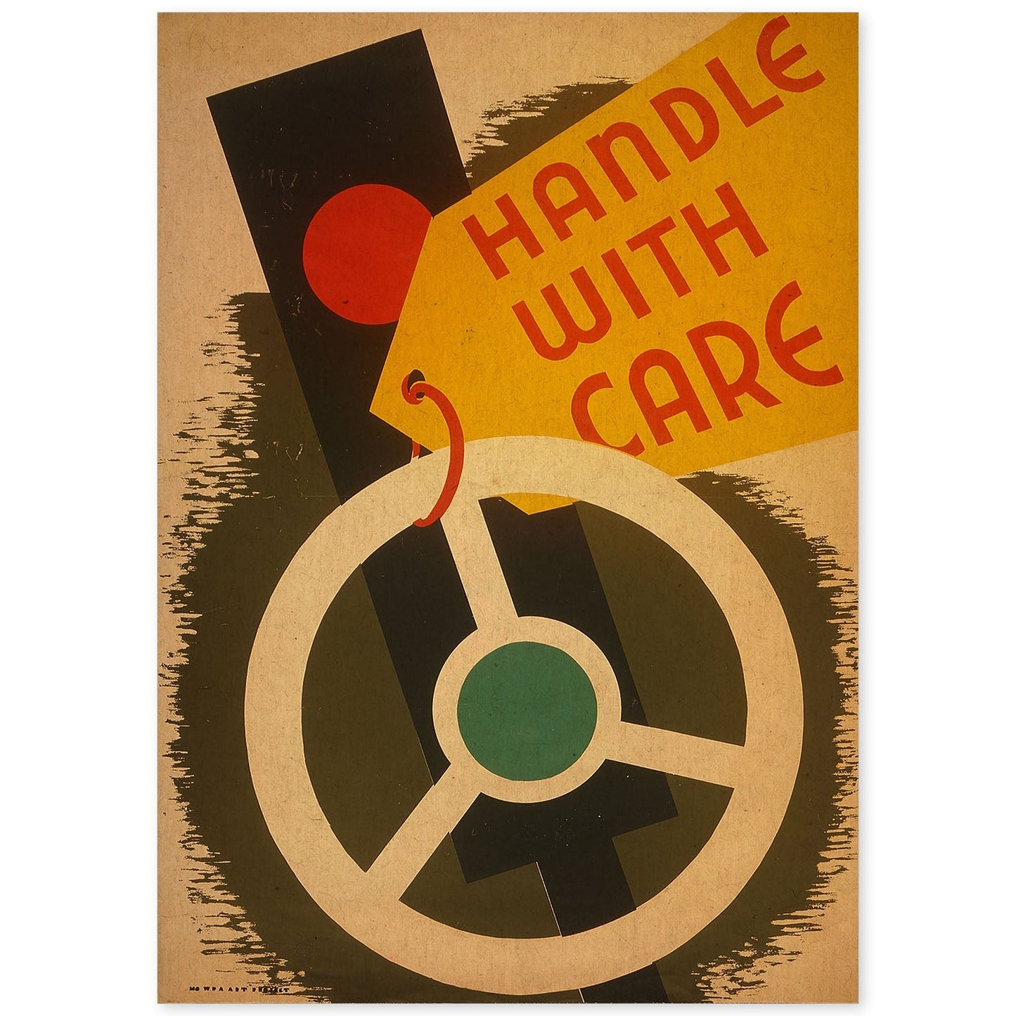 Poster vintage. Cartel vintage educacional " conduce con cuidado".-Artwork-Nacnic-A4-Sin marco-Nacnic Estudio SL