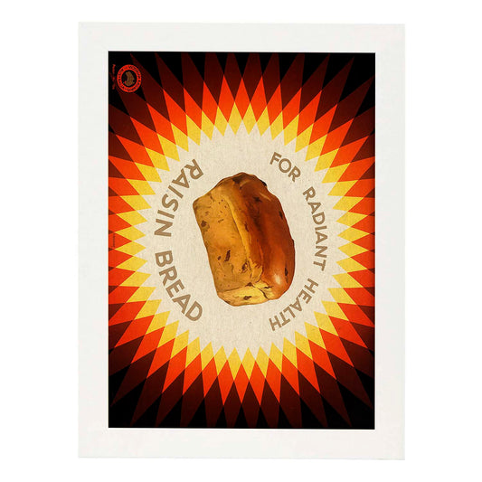 Poster vintage. Cartel vintage educacional sobre el habito "Come pan".-Artwork-Nacnic-A4-Marco Blanco-Nacnic Estudio SL