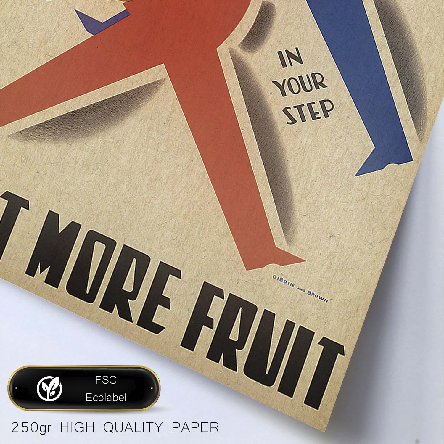 Poster vintage. Cartel vintage educacional sobre el habito "Comer más frutas".-Artwork-Nacnic-Nacnic Estudio SL