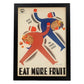 Poster vintage. Cartel vintage educacional sobre el habito "Comer más frutas".-Artwork-Nacnic-A3-Marco Negro-Nacnic Estudio SL