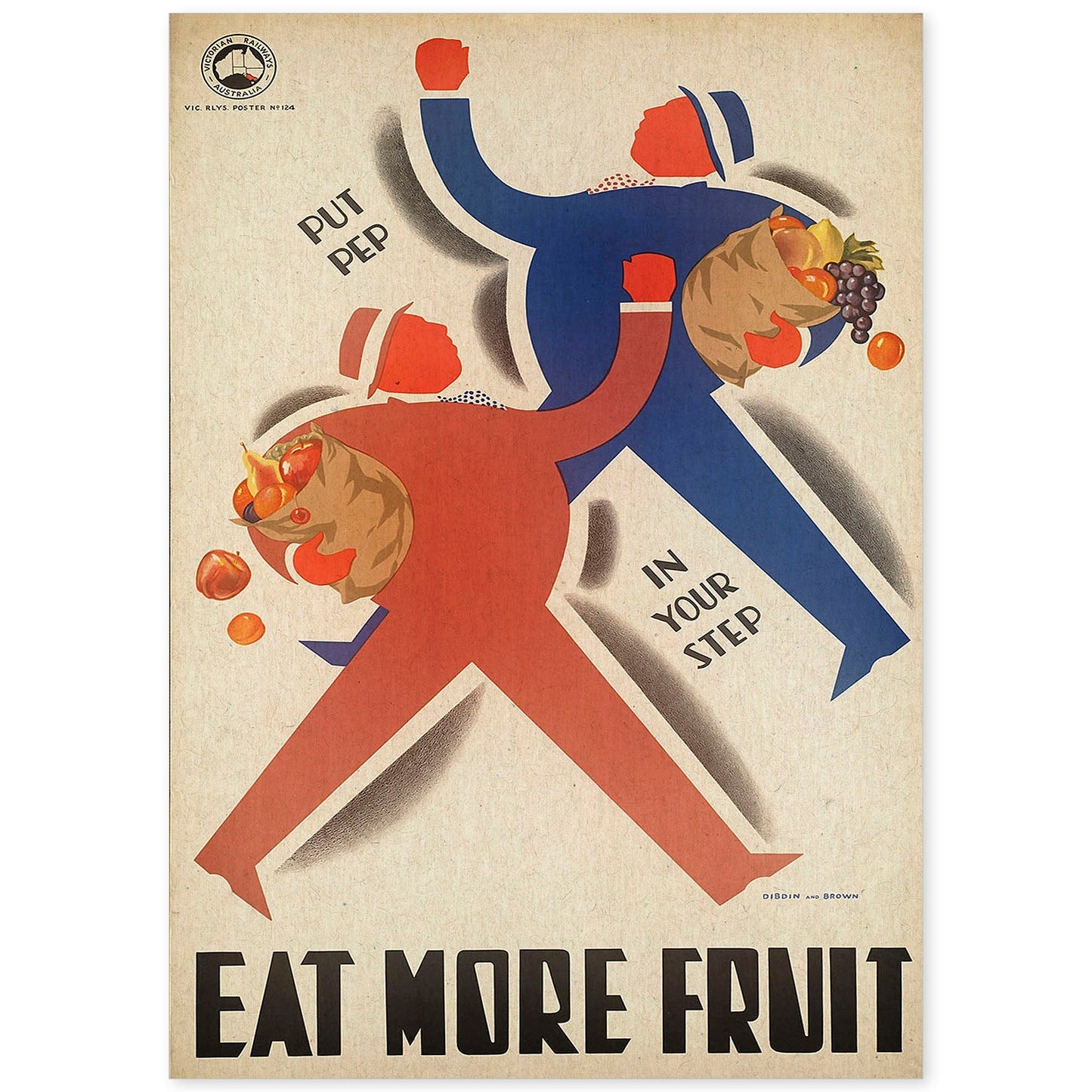 Poster vintage. Cartel vintage educacional sobre el habito "Comer más frutas".-Artwork-Nacnic-A4-Sin marco-Nacnic Estudio SL
