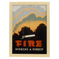 Poster vintage. Cartel vintage "El fuego destruye el bosque".-Artwork-Nacnic-A3-Marco Madera clara-Nacnic Estudio SL